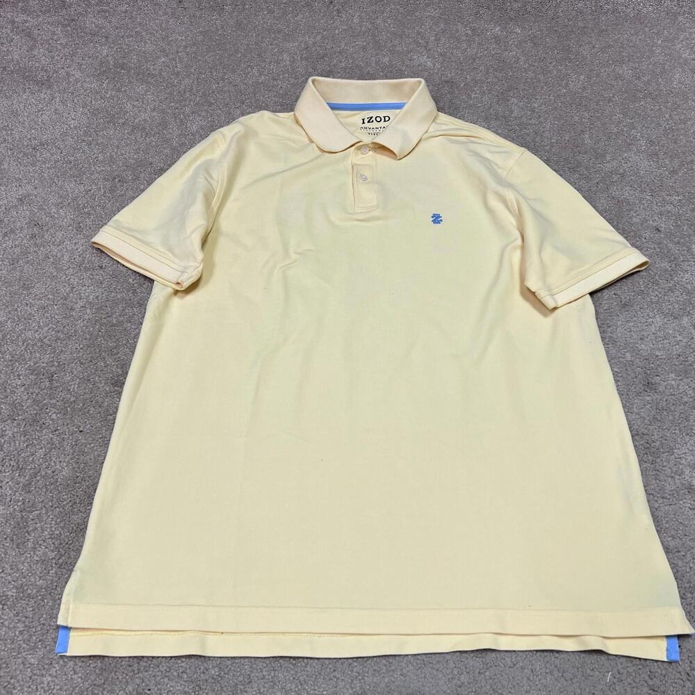Izod Advantage Polo Men’s Yellow Short Sleeve Size Large